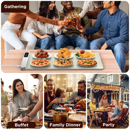 Heatmate™ - Heating Roll-Up Food Warmer Mat with 6 Temp/Timer Settings.